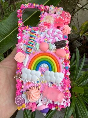 Pink Rainbow Candy Decoden Phone Case